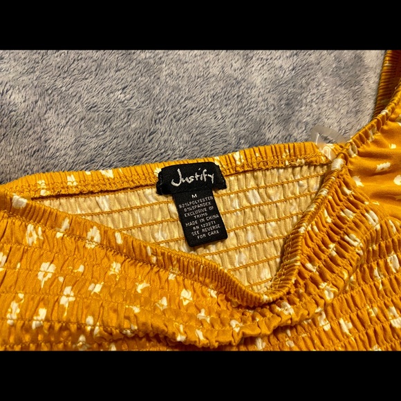 Justify Yellow Floral Sun Dress, Juniors M - Picture 5 of 6